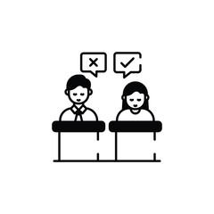 Debate icon design with white background stock illustration