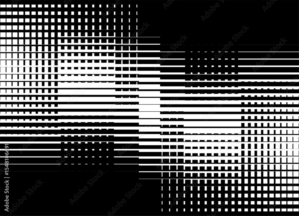 Poster black and white vector background. modern pattern of abstract pixels. neoconstructivism. for covers,