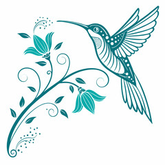 Fototapeta premium vector illustration of an abstract bird | Watercolor Style Hummingbird Vector – Bright and Elegant
