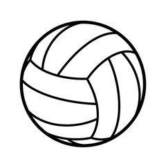 Illustration of a volleyball with black outlines on a white background in a simple graphic style