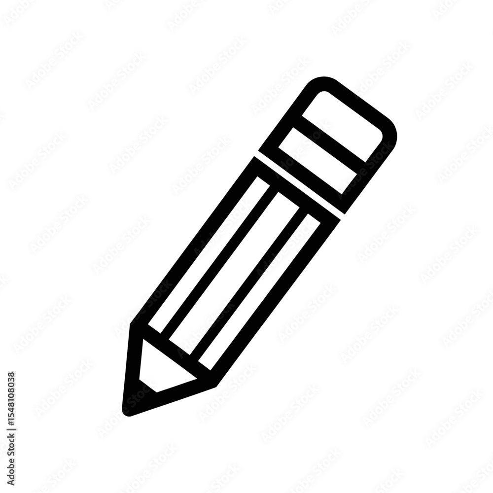 Poster a simple illustration of a pencil with an eraser on a white background in vector format design
