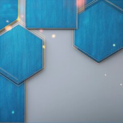 Abstract geometric background with blue hexagons and light effects