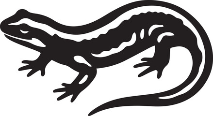 Simple spotted salamander black and white sketch, Clean design of an amphibian creature