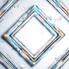 Colorful Abstract Frame with Water Bubbles and Light Reflections