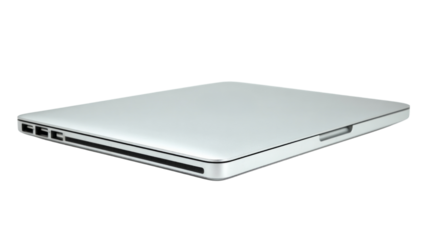 A white laptop with a silver keyboard and a silver case