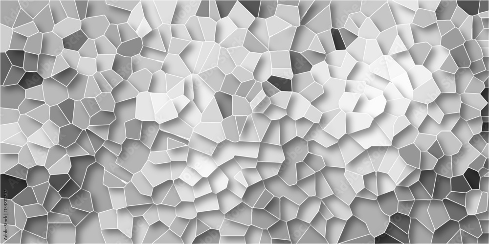 Canvas Prints 3d shadow effect, light gray geometric wattled mosaic pattern. crystal mosaic and tiles background p