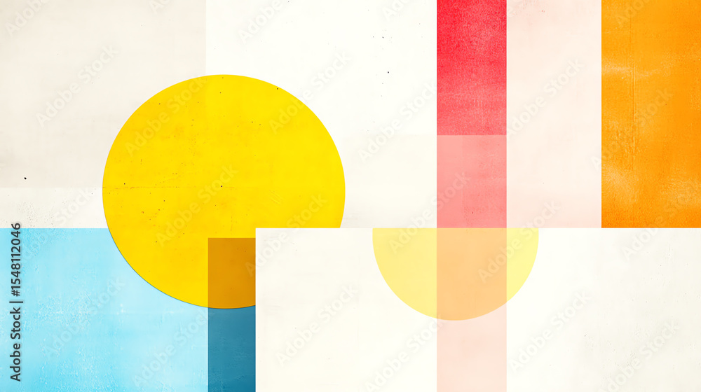 Poster abstract geometric shapes in vibrant colors create a modern and artistic composition for creative pr