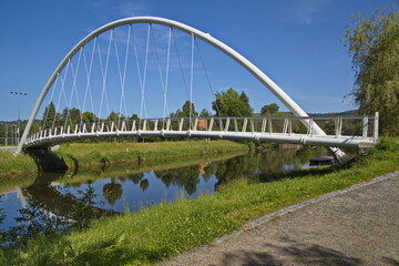 Footbridge over river Jizera in Semily,Liberec Region, Czech Republic, Europe
