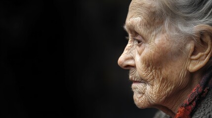 Profile of Aged Woman A Portrait of Time's Passage , elderly, wisdom