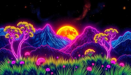 Luminous Night Forest