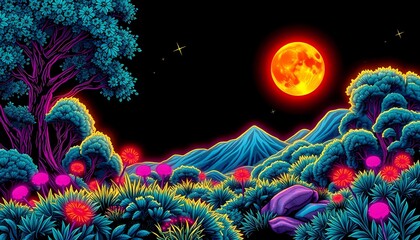 Neon Fantasy Landscape