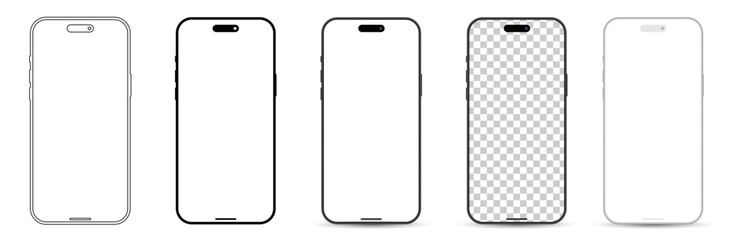 Smartphone UI Mockup Set – Minimal Vector Phone Frames and Display Templates