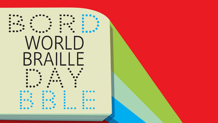 Hope in Silence &ndash; World Braille Day Vector Banner.