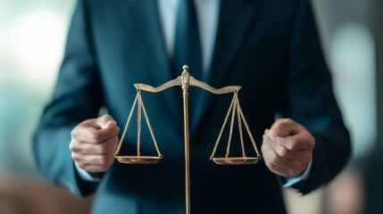 Scales of Justice Held by a Professional in Suit - Law, Justice , Ethics