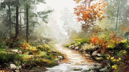 Fototapeta premium Autumn forest path