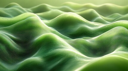 Obraz premium Abstract wavy green surface, illuminated texture. Possible use Stock photo for background design