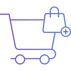 Add to Cart vector icon in gradient style 