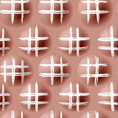 Obraz premium Large checkered squares in orange, green, and brown form a vibrant abstract design perfect for modern interiors SEAMLESS PATTERN