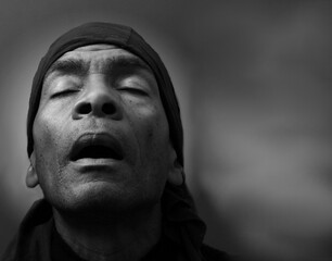 man praying to God Caribbean man praying with background stock image stock photo	