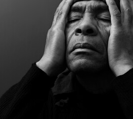 man praying to God Caribbean man praying with background stock image stock photo	
