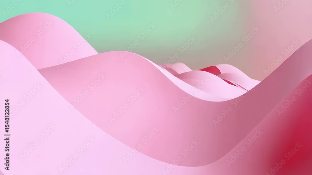 Poster elegant pink abstract waves create soothing paper art background for graphic design and product disp