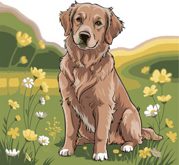 Dog image, This charming image features a dog nestled among colorful autumn leaves, highlighting the beauty of the season and the dog's playful spirit in nature.