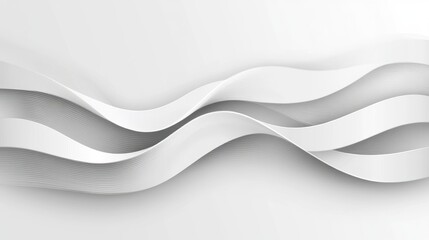 Obraz premium Abstract white wave curves, flowing design, light background, website banner