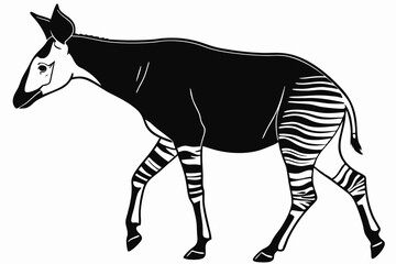 Obraz premium okapi sihouette black vector