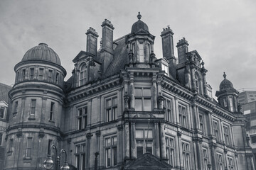 Ancient building in the downtown of Birmingham in United Kingdom