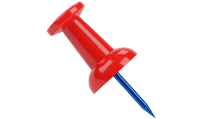 Isolated Red Thumbtack with Blue Tip