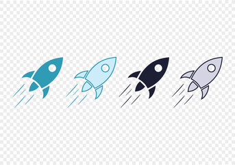 startup rocket launch icon vector sign