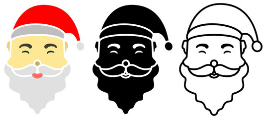 santa claus icon, simple flat style, vector illustration, symbol, design logo template pictogram, for ui or ux isolated on white for mobile app, editable