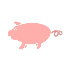 pig icon, simple flat style, vector illustration, symbol, design logo template pictogram, for ui or ux isolated on white for mobile app, editable