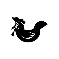 chicken icon, simple flat style, vector illustration, symbol, design logo template pictogram, for ui or ux isolated on white for mobile app, editable