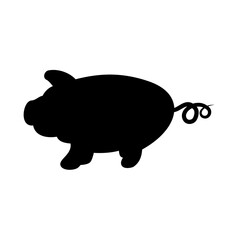 pig icon, simple flat style, vector illustration, symbol, design logo template pictogram, for ui or ux isolated on white for mobile app, editable