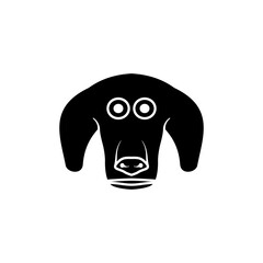 dachshund head icon, simple flat style, vector illustration, symbol, design logo template pictogram, for ui or ux isolated on white for mobile app, editable