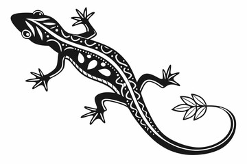 Naklejka premium newt sihouette black vector 