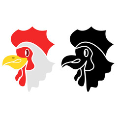 chicken head icon, simple flat style, vector illustration, symbol, design logo template pictogram, for ui or ux isolated on white for mobile app, editable