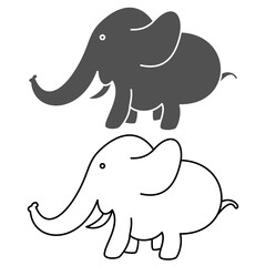 elephant icon, simple flat style, vector illustration, symbol, design logo template pictogram, for ui or ux isolated on white for mobile app, editable