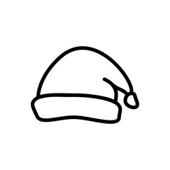 Santa Claus hat, christmas hat icon, simple flat style, illustration, logo sign symbol pictogram template, for ui or ux isolated on white for mobile app, editable