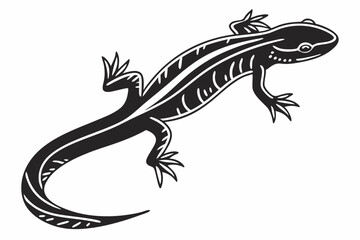 newt sihouette black vector 