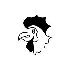 chicken head icon, simple flat style, vector illustration, symbol, design logo template pictogram, for ui or ux isolated on white for mobile app, editable