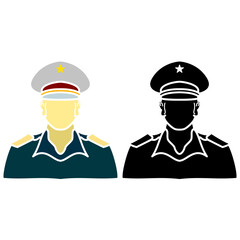 police icon, simple flat style, vector illustration, symbol, design logo template pictogram, for ui or ux isolated on white for mobile app, editable
