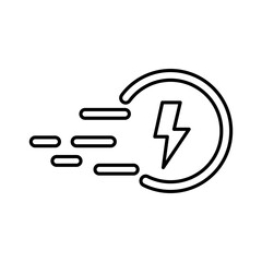 fast charging icon, simple flat style, vector illustration, symbol, design logo template pictogram, for ui or ux isolated on white for mobile app, editable