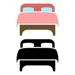 double bed icon, simple flat style, vector illustration, symbol, design logo template pictogram, for ui or ux isolated on white for mobile app, editable