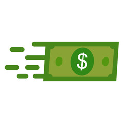 fast money transfer, finance icon, simple flat style, vector illustration, symbol, design logo template pictogram, for ui or ux isolated on white for mobile app, editable