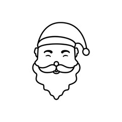 santa claus icon, simple flat style, vector illustration, symbol, design logo template pictogram, for ui or ux isolated on white for mobile app, editable