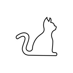 cat icon, simple flat style, vector illustration, symbol, design logo template pictogram, for ui or ux isolated on white for mobile app, editable