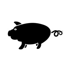 pig icon, simple flat style, vector illustration, symbol, design logo template pictogram, for ui or ux isolated on white for mobile app, editable