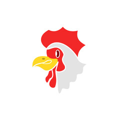chicken head icon, simple flat style, vector illustration, symbol, design logo template pictogram, for ui or ux isolated on white for mobile app, editable